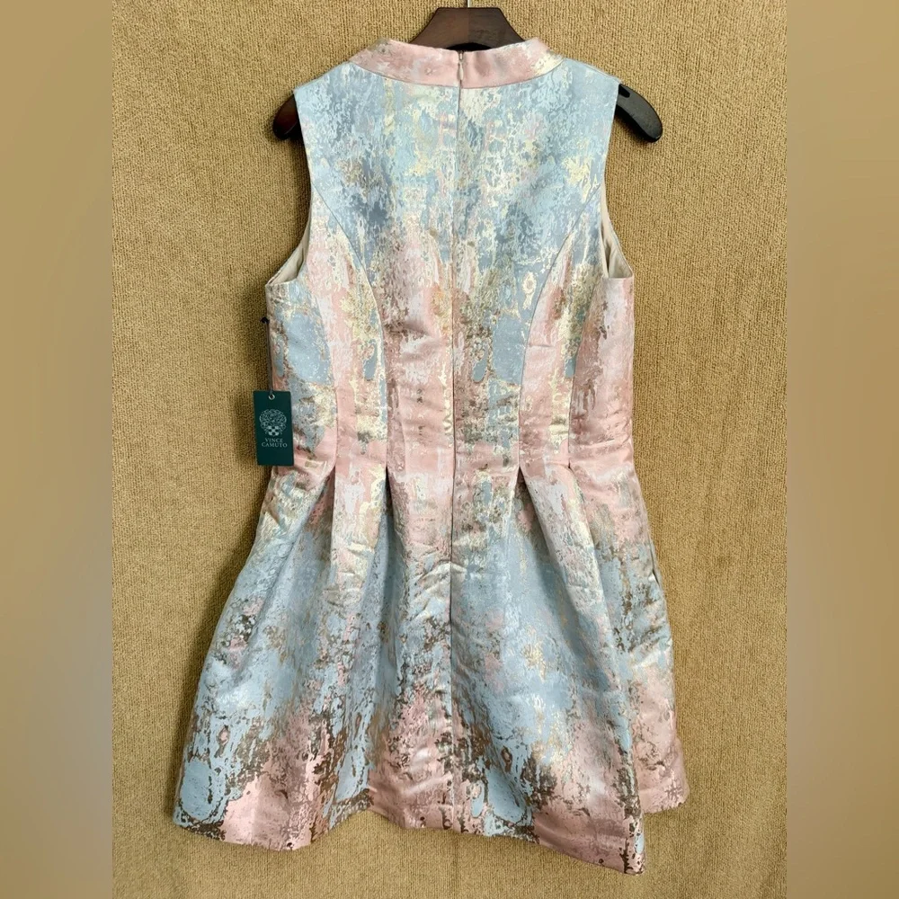 NWT Vince Camuto Jacquered Sleeveless Fit and Flare Dress size 14 - Picture 7 of 12